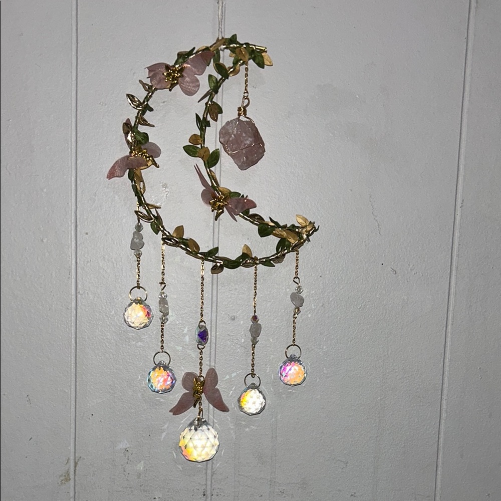 Fairy Suncatcher Crescent Moon Hanging Decor